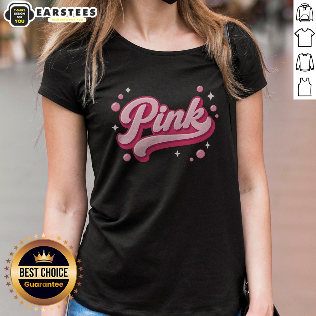 Nice Cute Pink Bubble Logo Shirt - Image 3