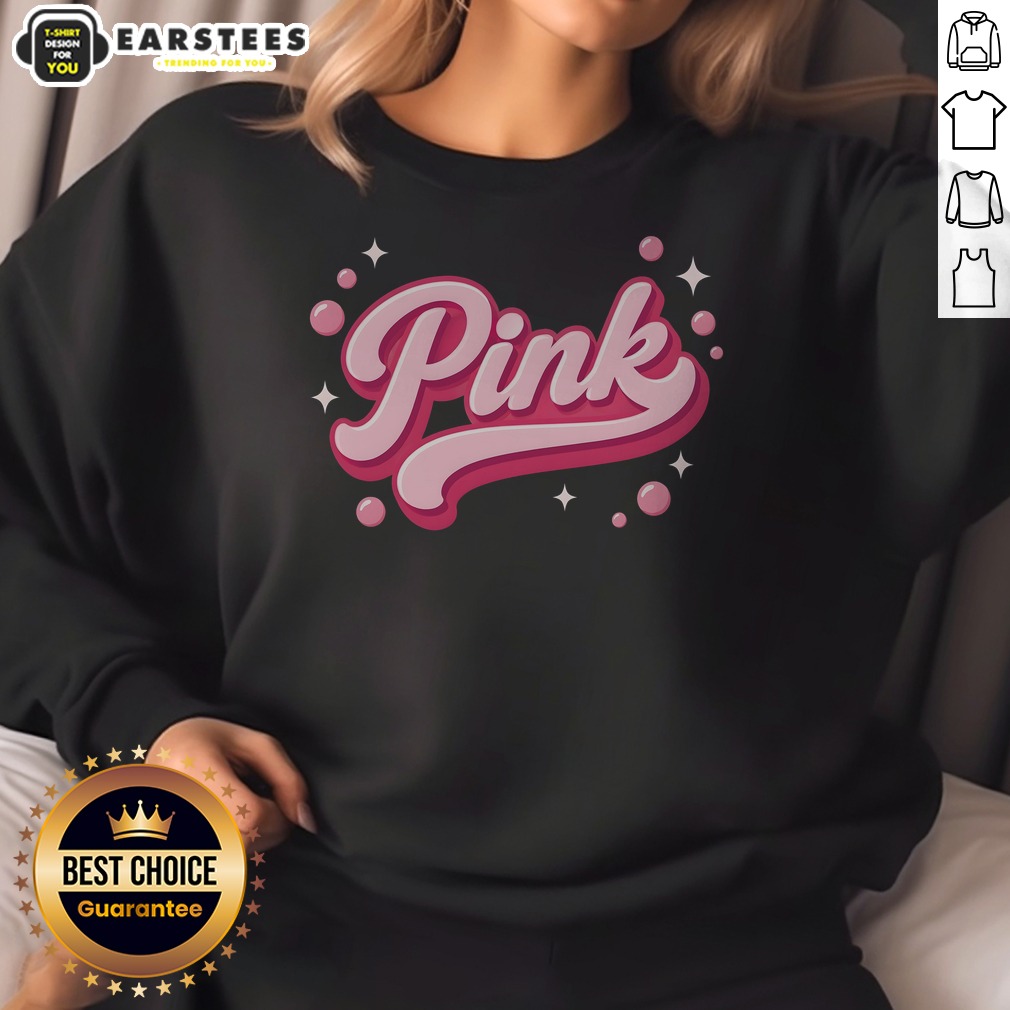 Nice Cute Pink Bubble Logo Shirt - Image 4