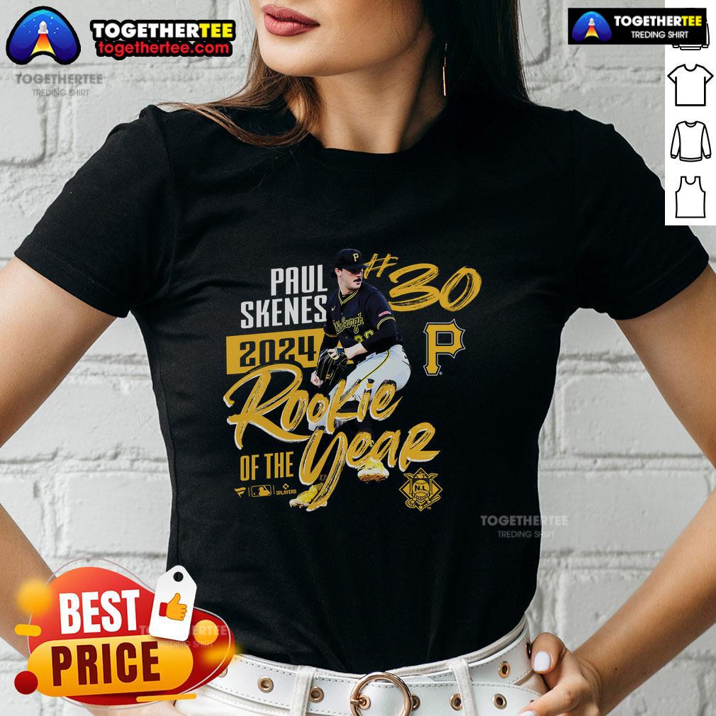 Official Pittsburgh Pirates Paul Skenes 2024 National League Rookie Of The Year T-Shirt - Image 3