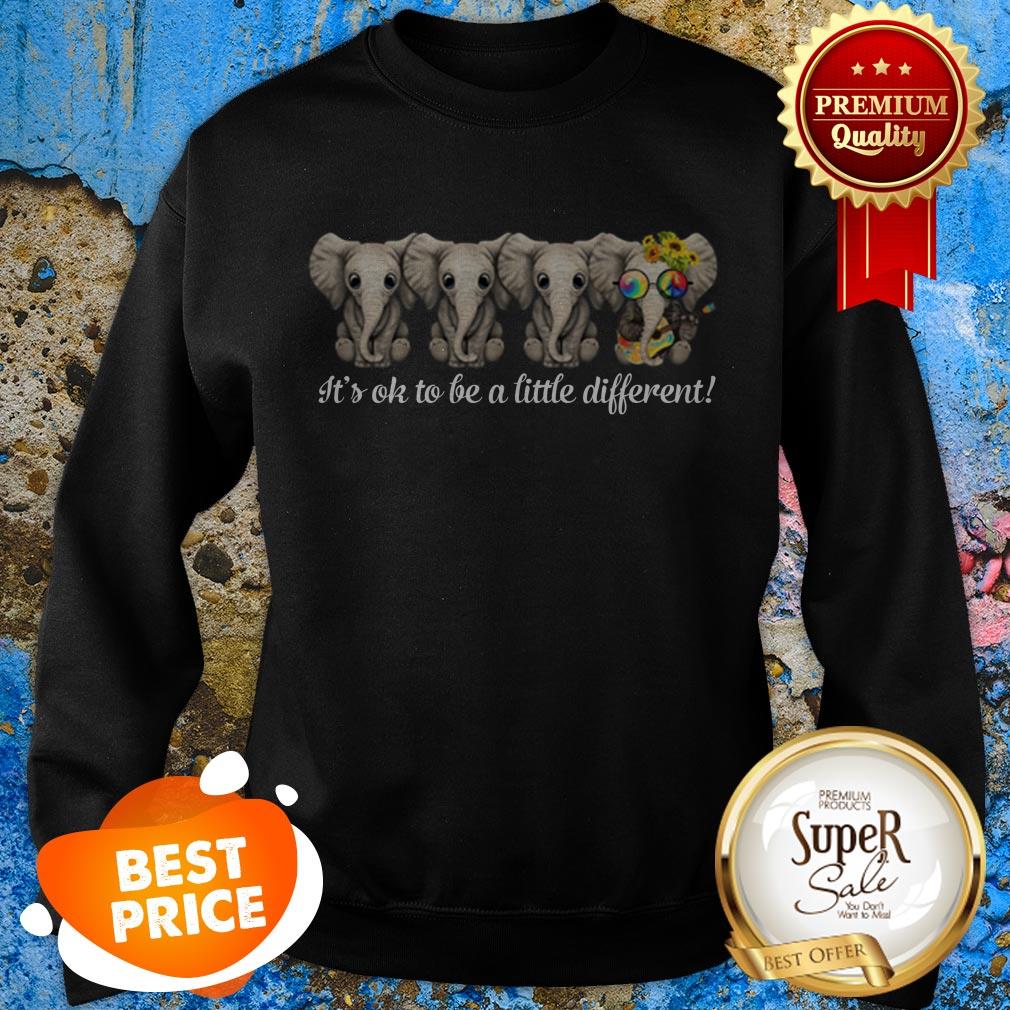Nice Hippie Peace Sign Elephants It’s Ok To Be A Little Different Shirt - Image 4