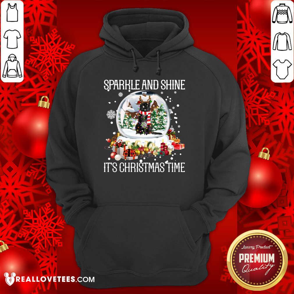 Cool Cat Sparkle And Shine It’s Christmas Time Shirt - Image 4