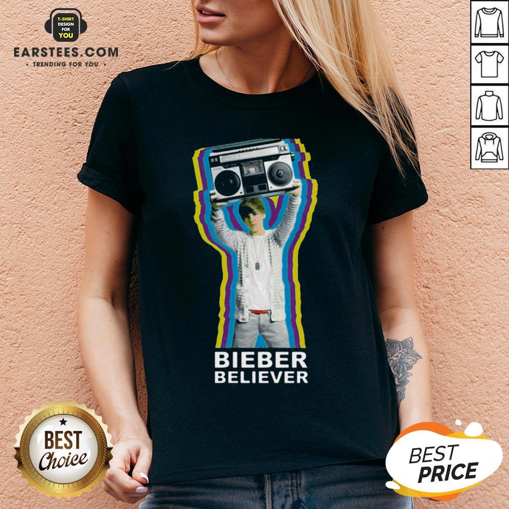 Pretty Bieber Believer Merch Boombox 2020 Shirt - Image 3