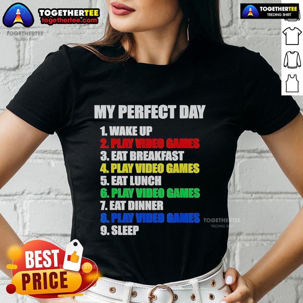 Official The Perfect Gaming Day Gamers T-Shirt - Image 3