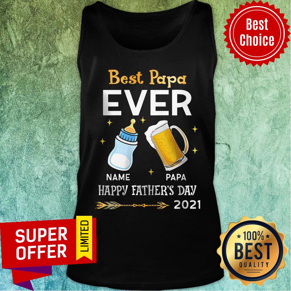 Best Papa Ever Name Papa Happy Father Day Shirt - Image 4