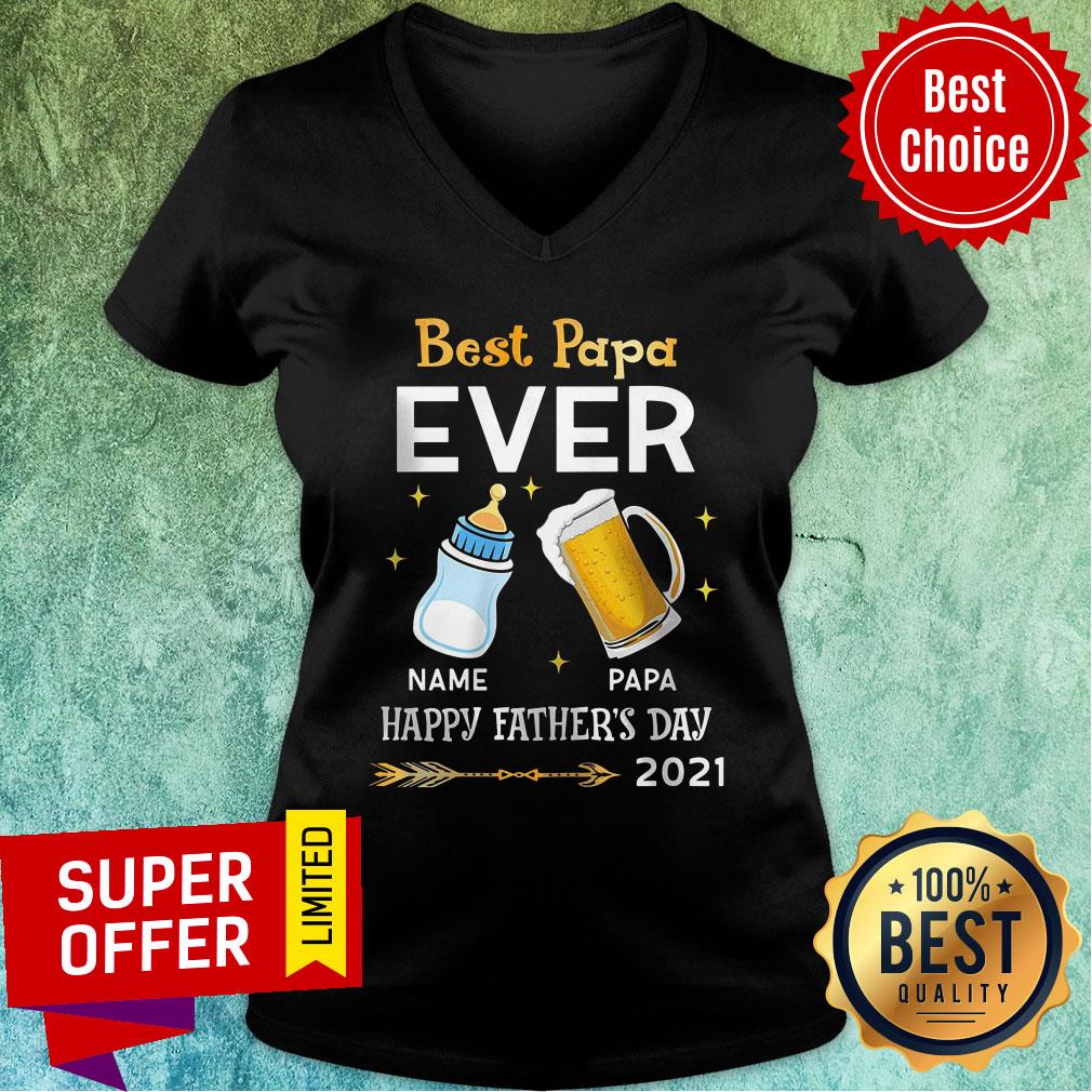 Best Papa Ever Name Papa Happy Father Day Shirt - Image 3