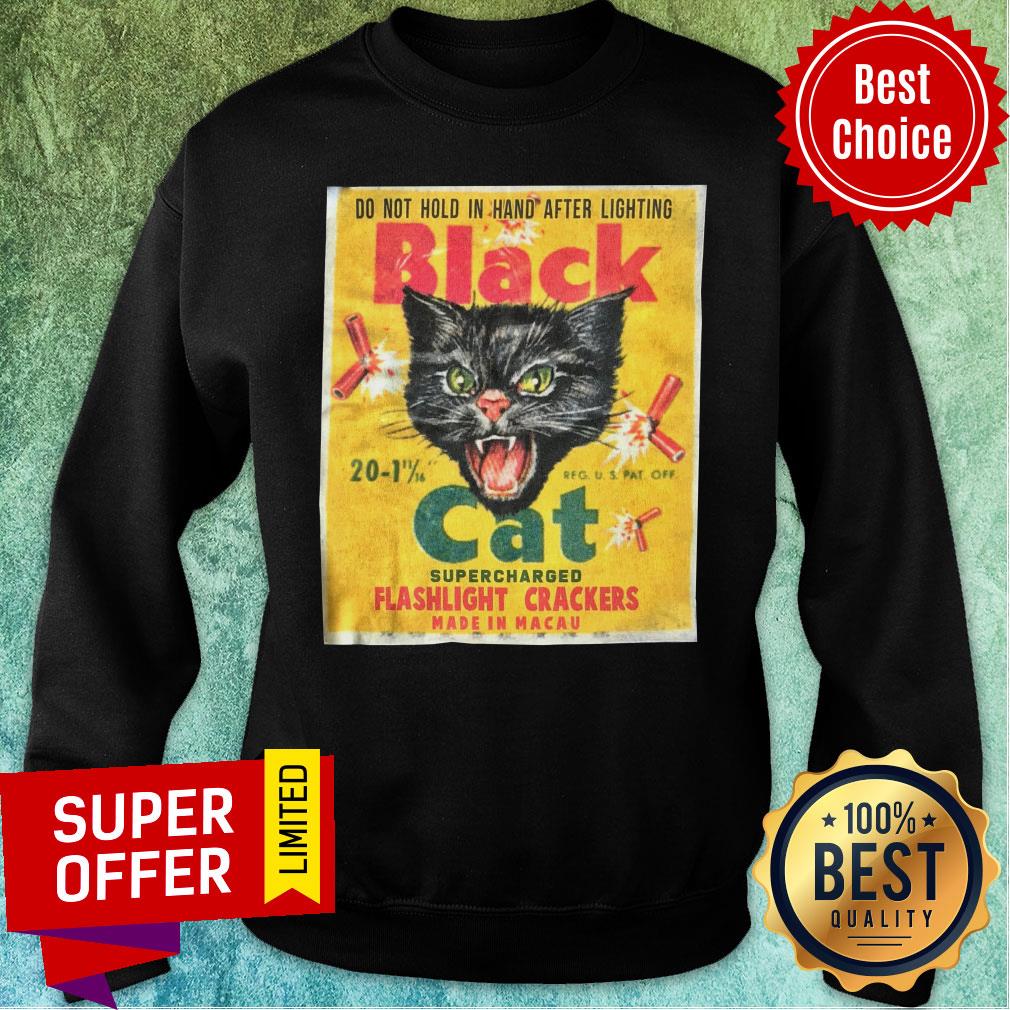 Black Cat Flashlight Cracker Made In Macau Shirt - Image 4