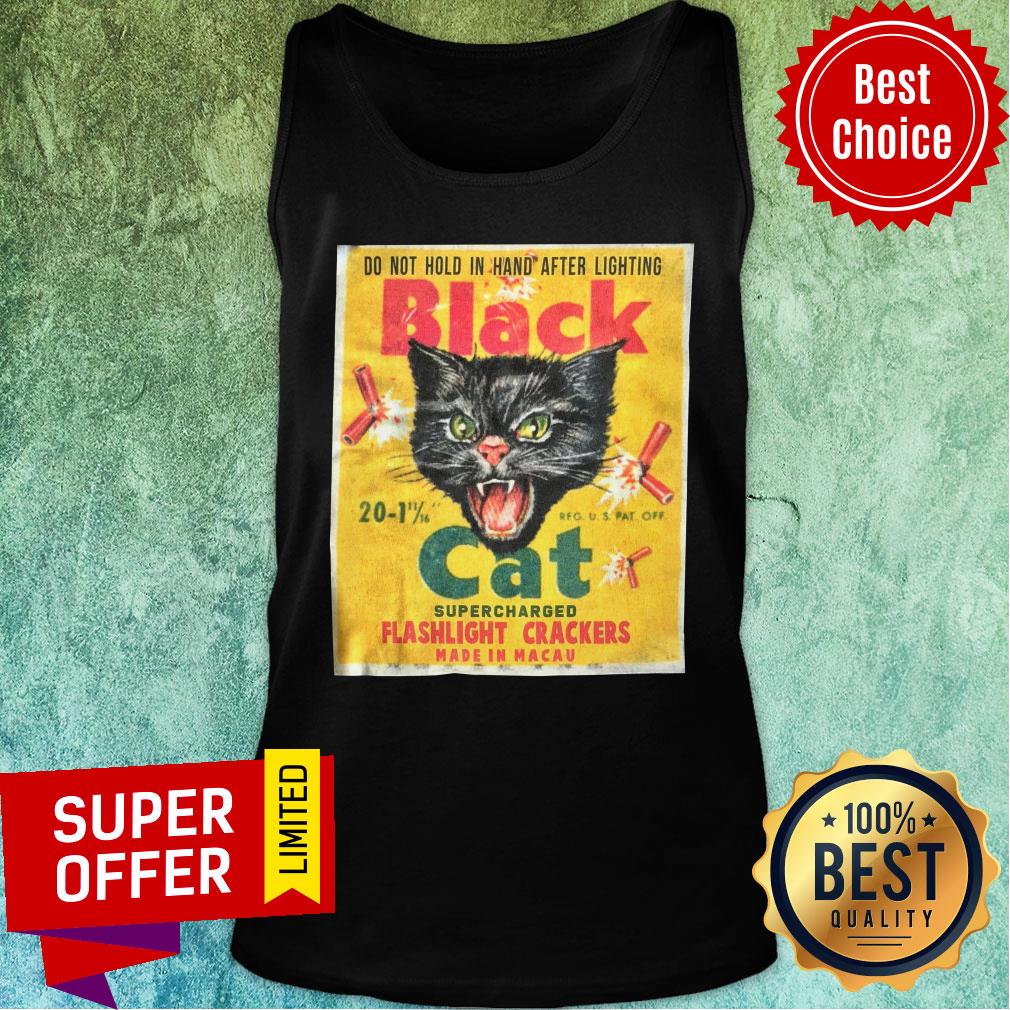 Black Cat Flashlight Cracker Made In Macau Shirt - Image 3