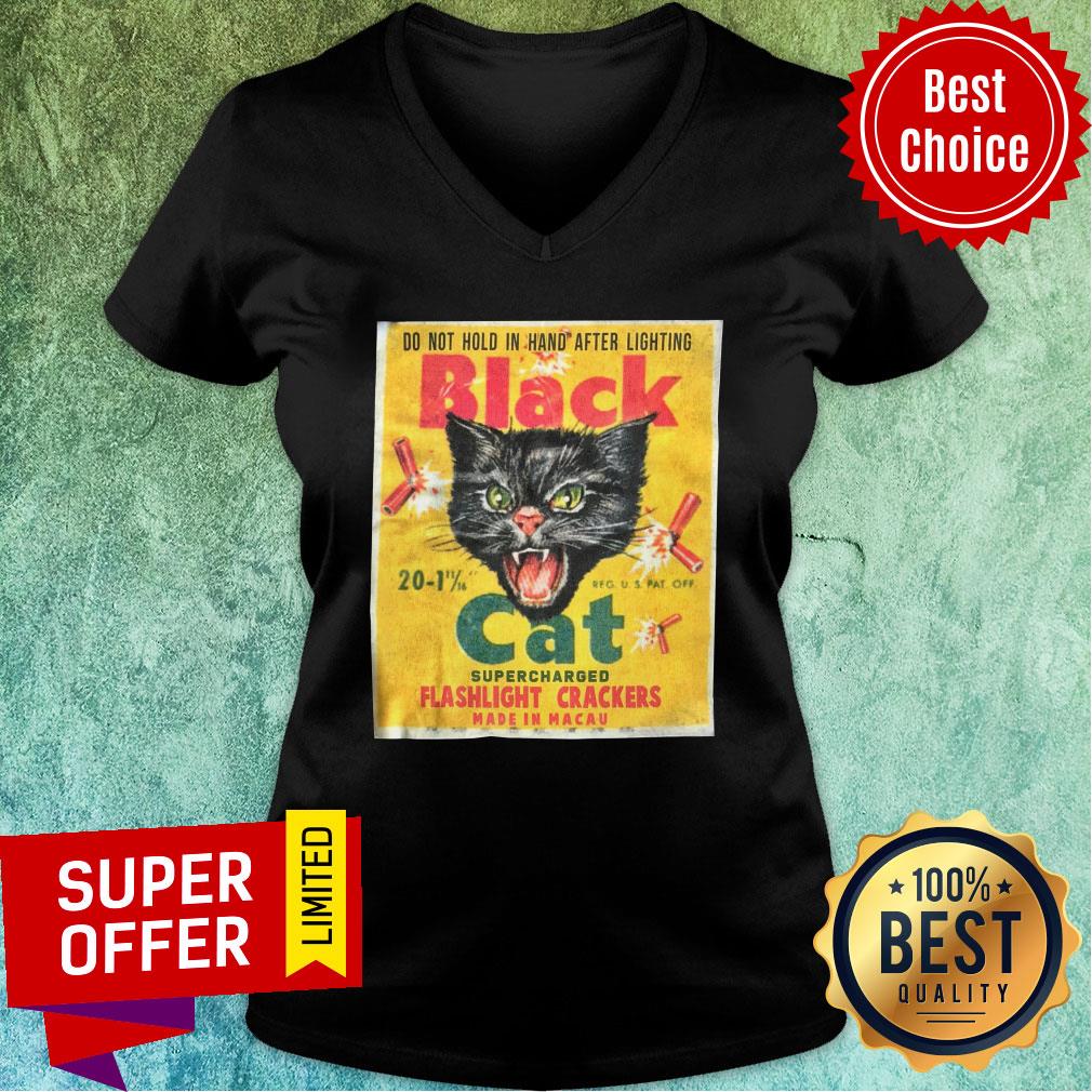 Black Cat Flashlight Cracker Made In Macau Shirt - Image 2