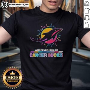 Good Miami Dolphins Football Whatever Color Cancer Sucks Logo Colors T-Shirt