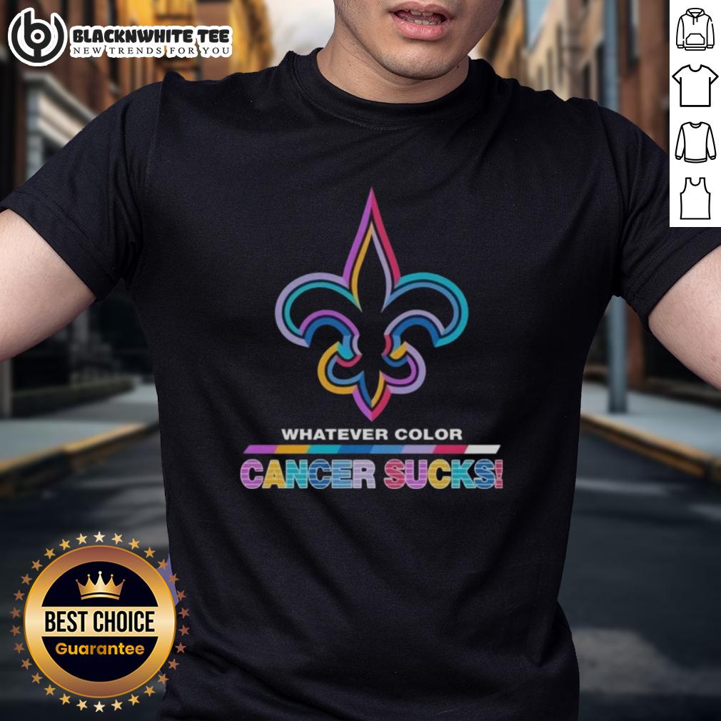 Good New Orleans Saints Football Whatever Color Cancer Sucks Logo Colors T-Shirt
