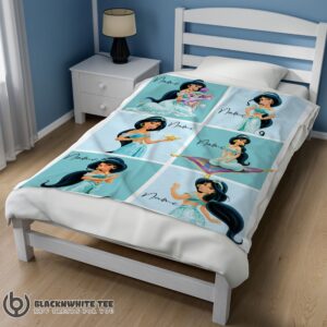 Alternative view of Perfect Good Disney Cartoon Aladdin Jasmine Princess Blanket Fleece Customized Blanket