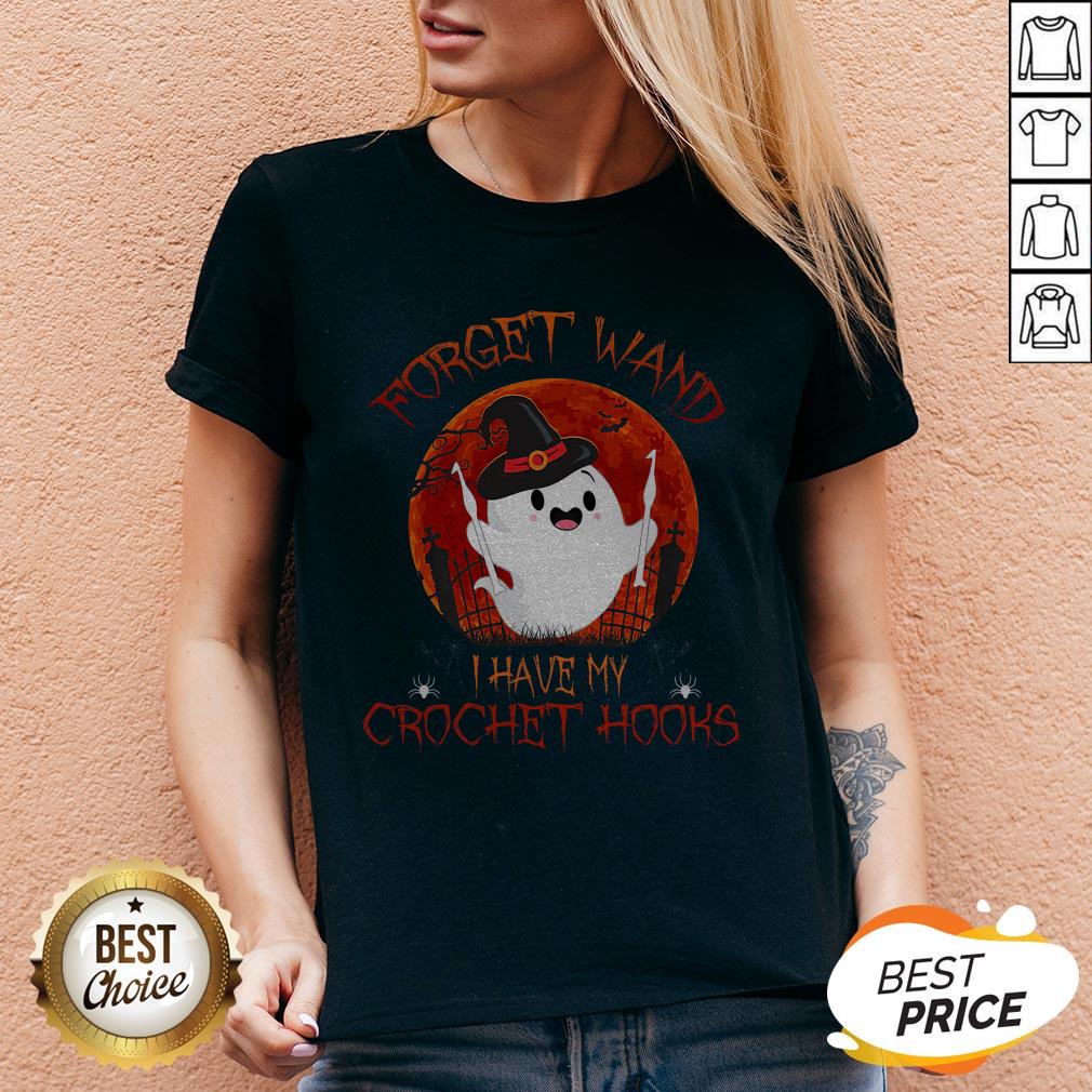 Forget Wand I Have My Crochet Hooks Boo Witch Bloodmoon Halloween Sewing Crocheting Stitching T-Shirt - Image 5