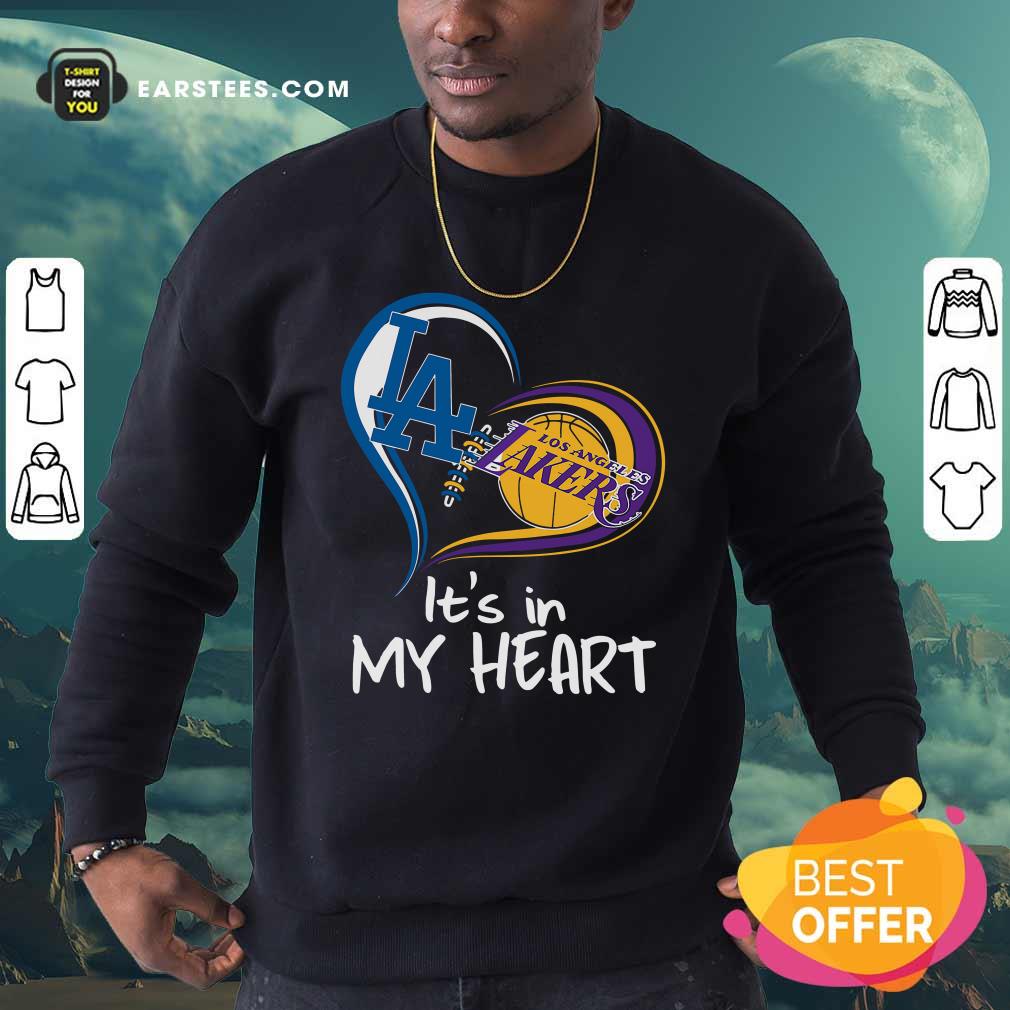 Original Los Angeles Dodgers And Los Angeles Lakers It’s In My Heart Shirt - Image 5