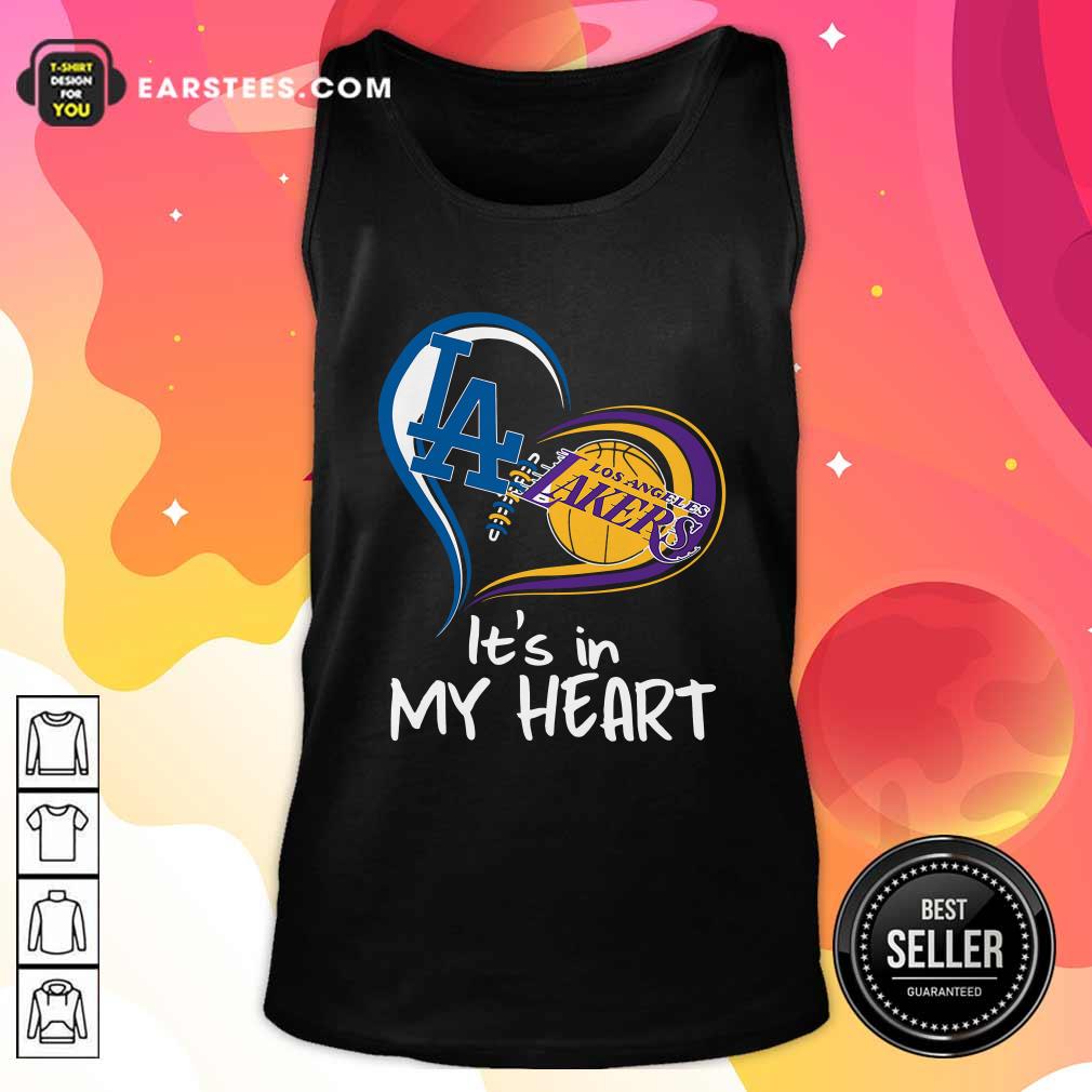 Original Los Angeles Dodgers And Los Angeles Lakers It’s In My Heart Shirt - Image 4