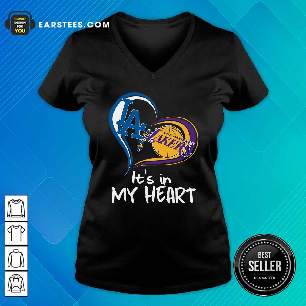 Original Los Angeles Dodgers And Los Angeles Lakers It’s In My Heart Shirt - Image 3