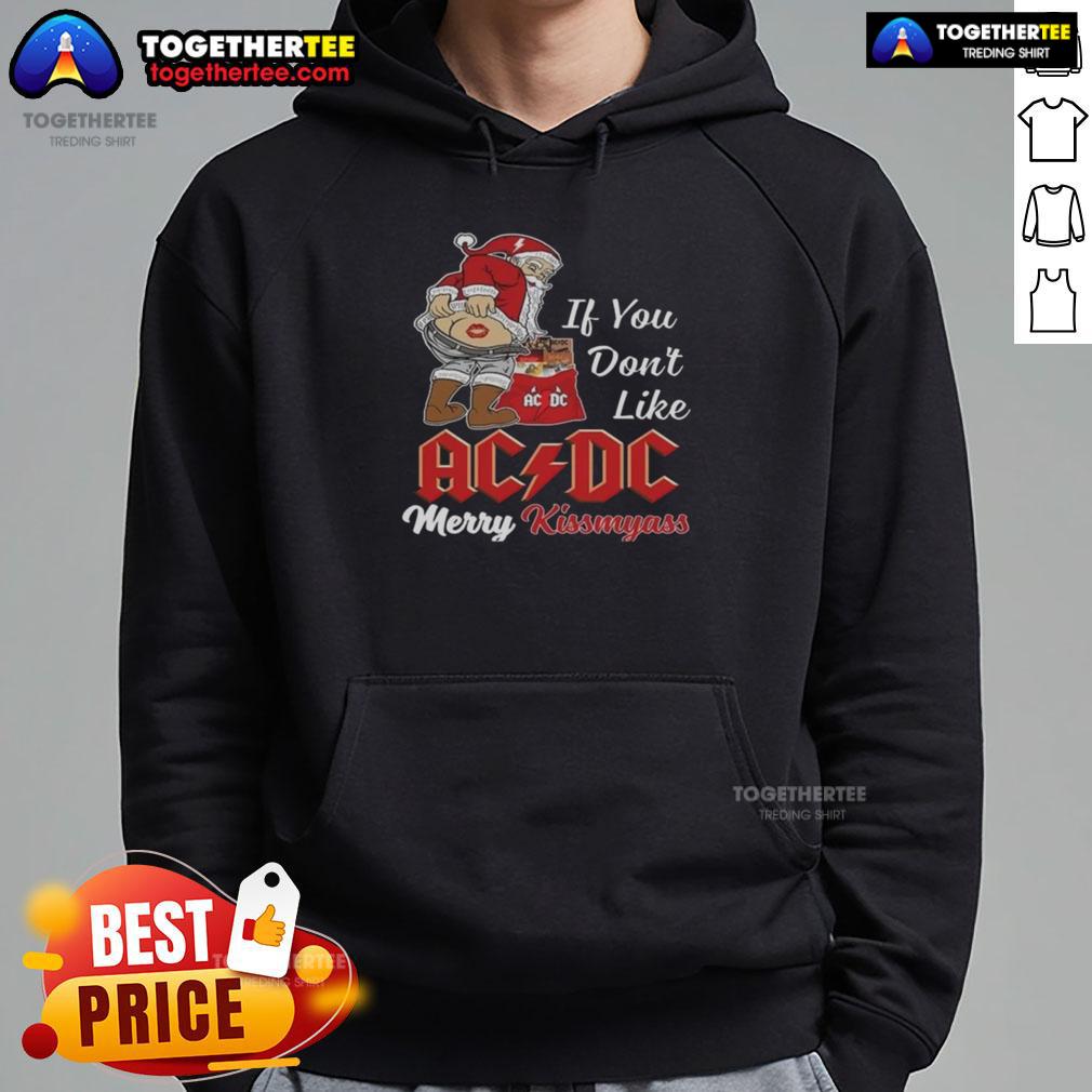Top Santa Claus If You Dont Like ACDC Merry Kissmyass Christmas T-Shirt - Image 2