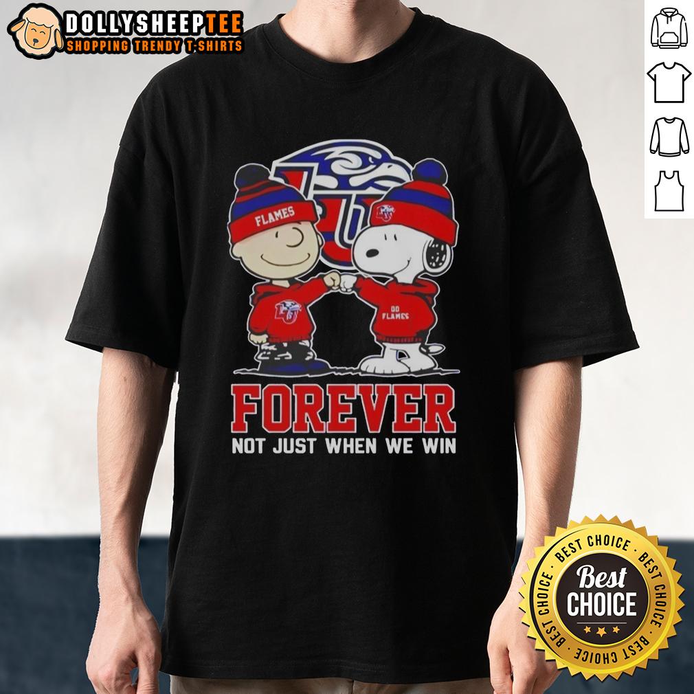 Nice Peanut Snoopy Charlie Brown Liberty Flames Forever Not Just When We Win T-Shirt