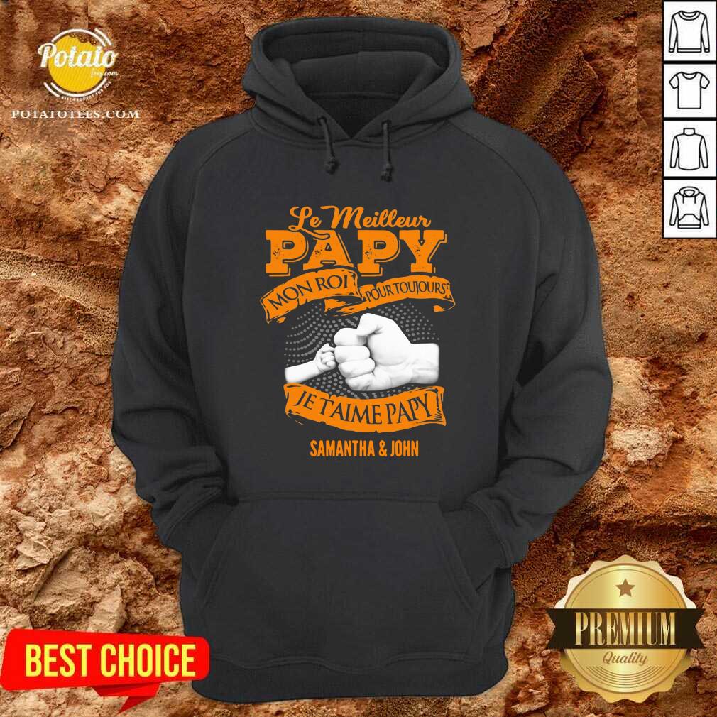 Le Meilleur Papy Mon Roi Pour Toujours Je Taime Papy Shirt - Image 5