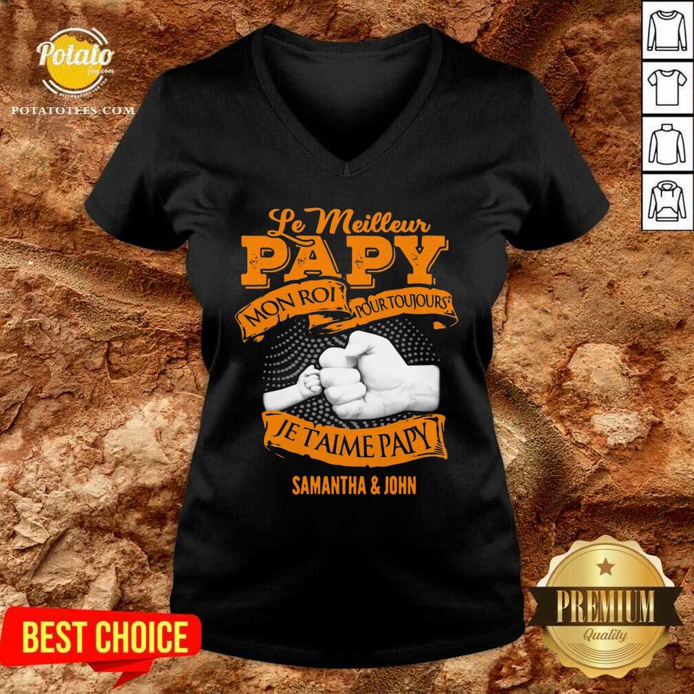 Le Meilleur Papy Mon Roi Pour Toujours Je Taime Papy Shirt - Image 2