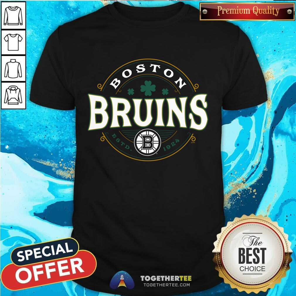 Official Boston Bruins Black St. Patrick's Day Lucky T-Shirt