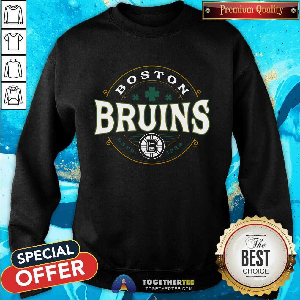 Official Boston Bruins Black St. Patrick's Day Lucky T-Shirt - Image 4