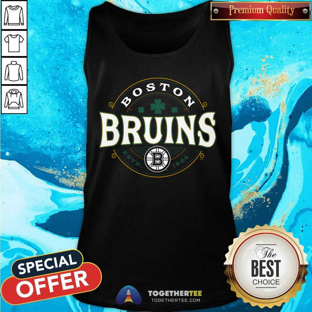 Official Boston Bruins Black St. Patrick's Day Lucky T-Shirt - Image 3