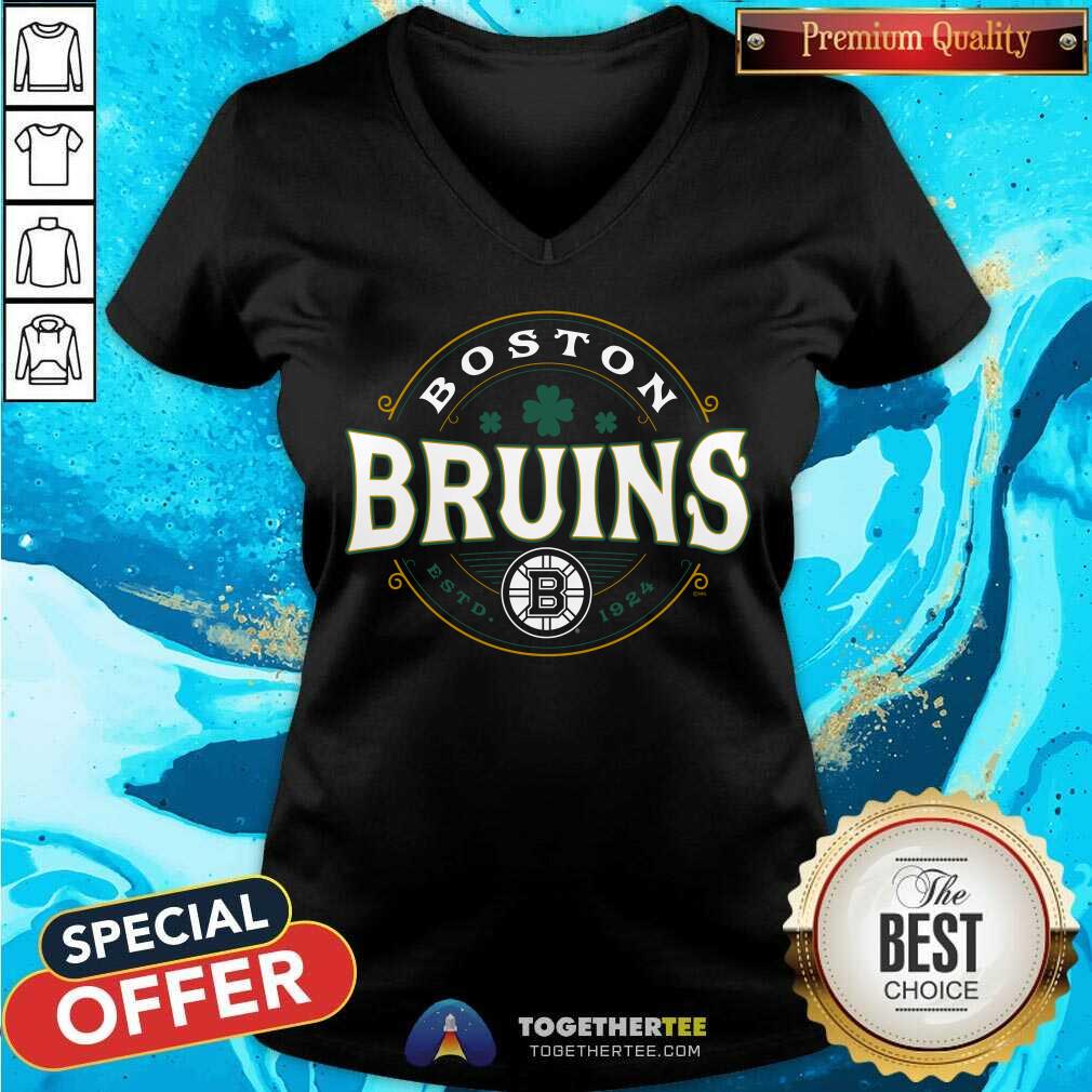 Official Boston Bruins Black St. Patrick's Day Lucky T-Shirt - Image 2