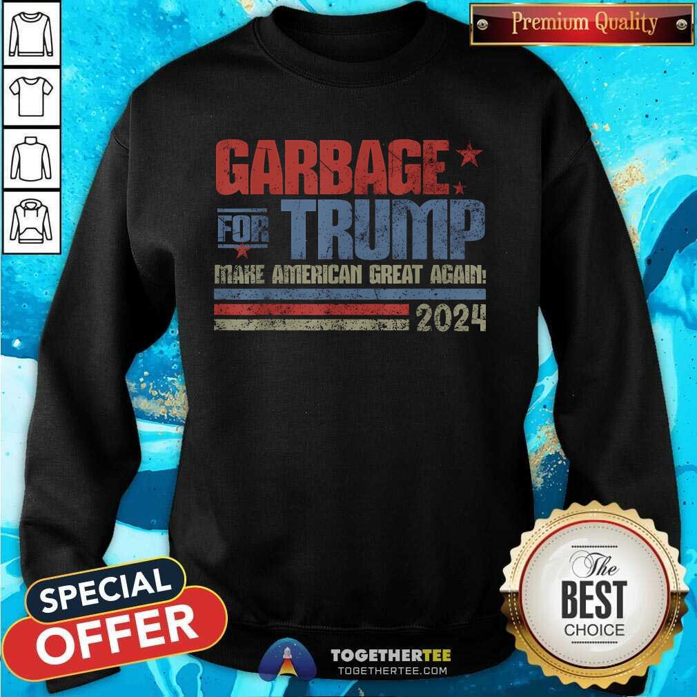 Funny Garbage For Trump Trash Vintage Garbage For Trump T-Shirt - Image 3
