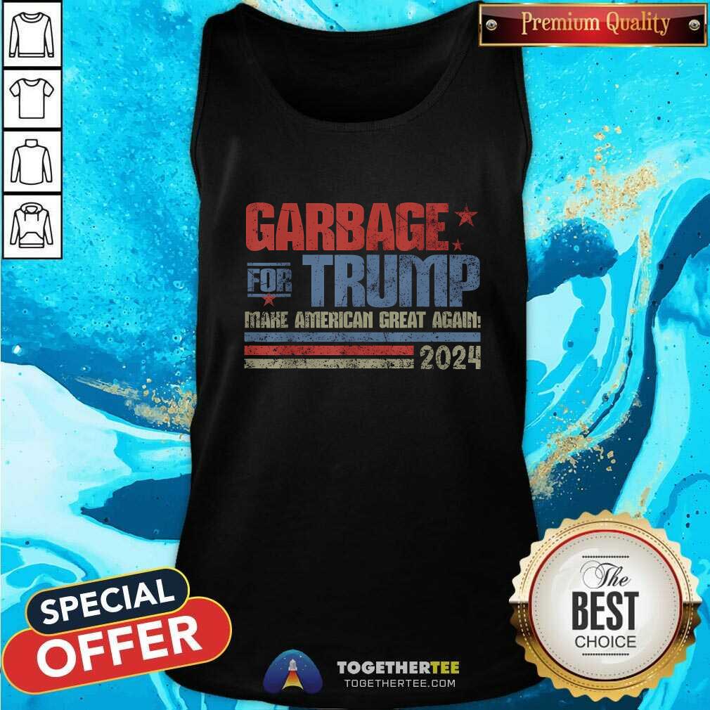 Funny Garbage For Trump Trash Vintage Garbage For Trump T-Shirt - Image 2