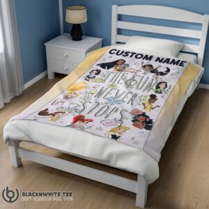 Alternative view of Awesome Cute Disney Princess The Fun Never Stops Blanket Fleece Customized Blanket