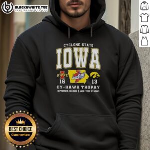 Alternative view of Nice Iowa Cyclones State Vs Hawkeyes Cy-Hawk Trophy Jack Trice Stadium T-Shirt