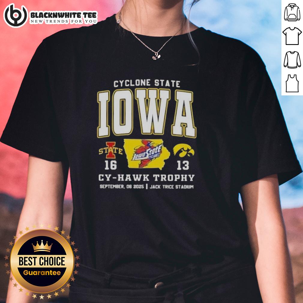 Nice Iowa Cyclones State Vs Hawkeyes Cy-Hawk Trophy Jack Trice Stadium T-Shirt - Image 3