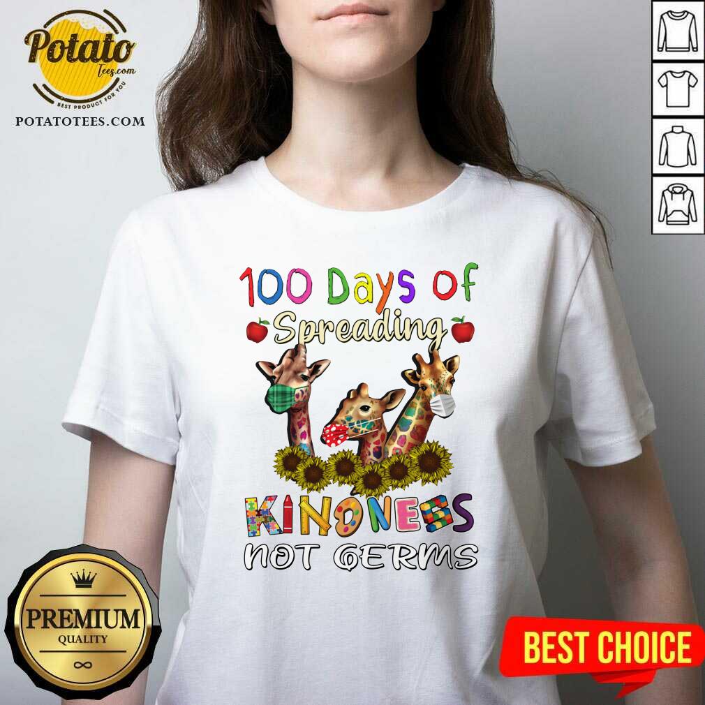 Awesome 100th Day Of Of Spreading Kindness Not Germs Shirt - Image 2