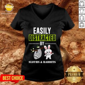 Alternative view of Top Easily Distracted By Sloths Lover Design Cute Rabbits Shirt