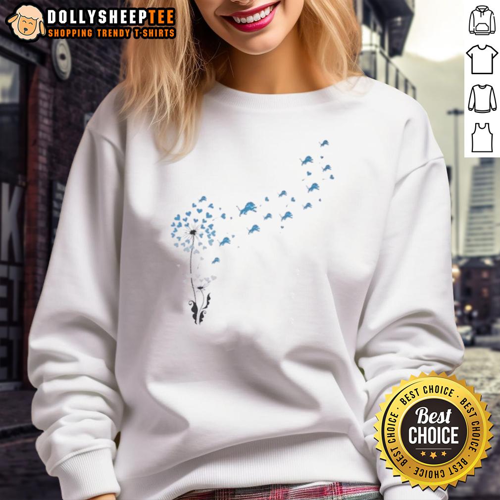 Top Dandelion Flower Detroit Lions Football Logo T-Shirt - Image 4