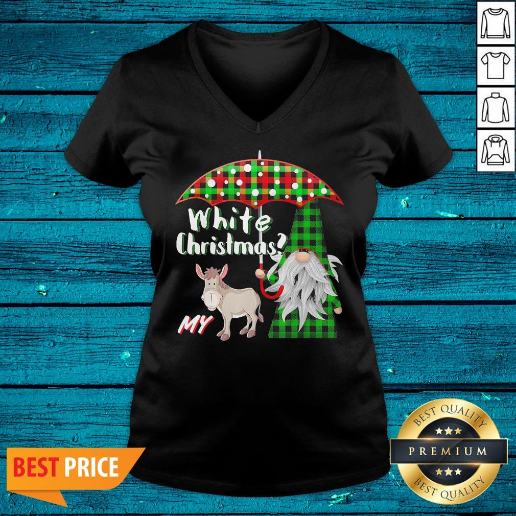 Hot Plaid Gnome And Donkey White Christmas Shirt - Image 4