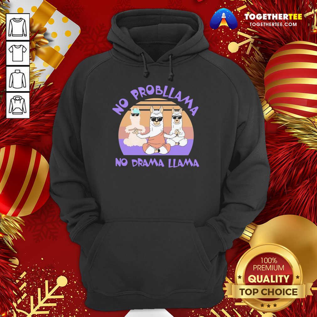 Cute Llama Yoga No Prob Llama No Drama Llama Vintage Shirt - Image 5