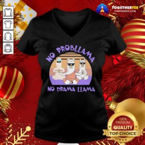 Alternative view of Cute Llama Yoga No Prob Llama No Drama Llama Vintage Shirt