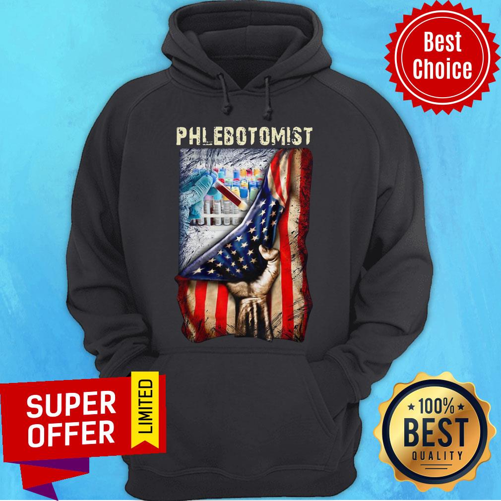Funny American Flag Vaccine Phlebotomist Shirt - Image 3