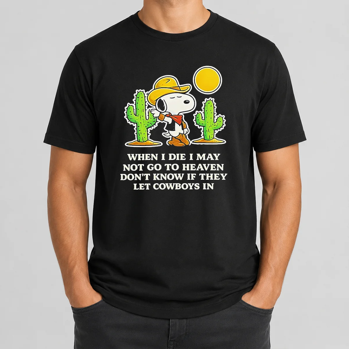 Nice Snoopy Cowboy When I Die I May Not Go To Heaven Shirt