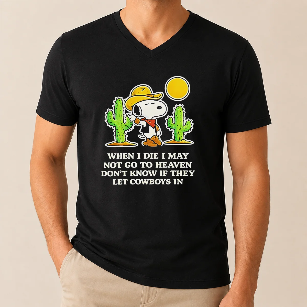 Nice Snoopy Cowboy When I Die I May Not Go To Heaven Shirt - Image 2