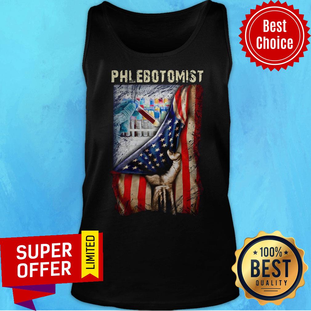 Funny American Flag Vaccine Phlebotomist Shirt - Image 5