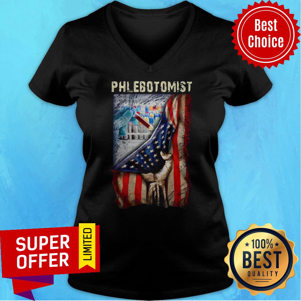Funny American Flag Vaccine Phlebotomist Shirt - Image 4