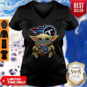 Alternative view of Good Star Wars Baby Yoda Face Mask Hug Tennessee Titans Shirt