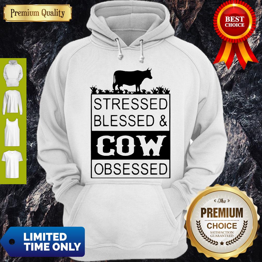 Good Stressed Blessedcow Obsessed Shirt - Image 2