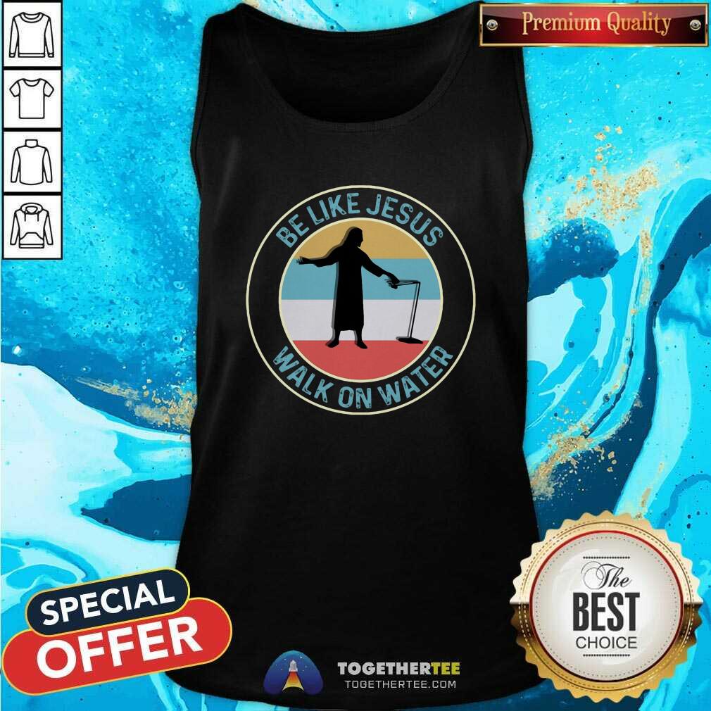 Nice Ice Fishing Be Like Jesus Walk On Water Vintage Shirt - Image 4