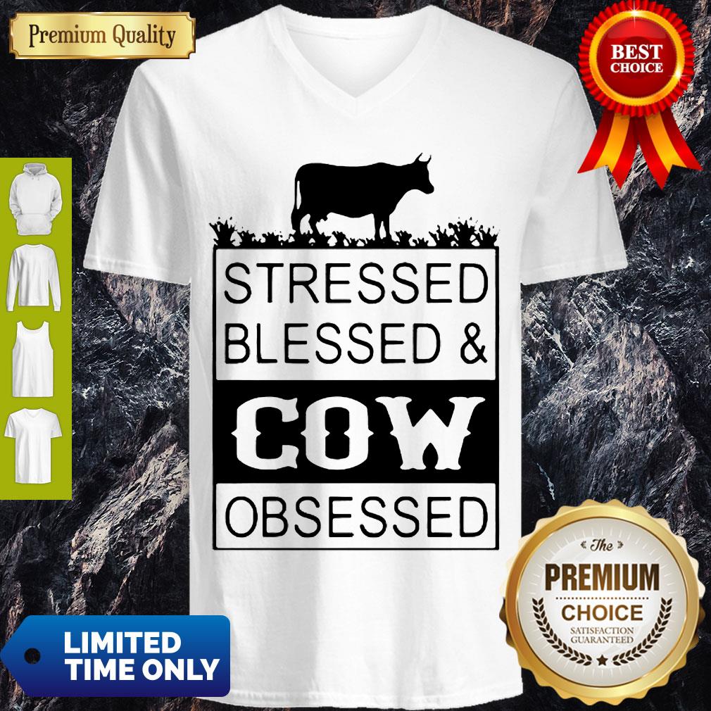 Good Stressed Blessedcow Obsessed Shirt - Image 5