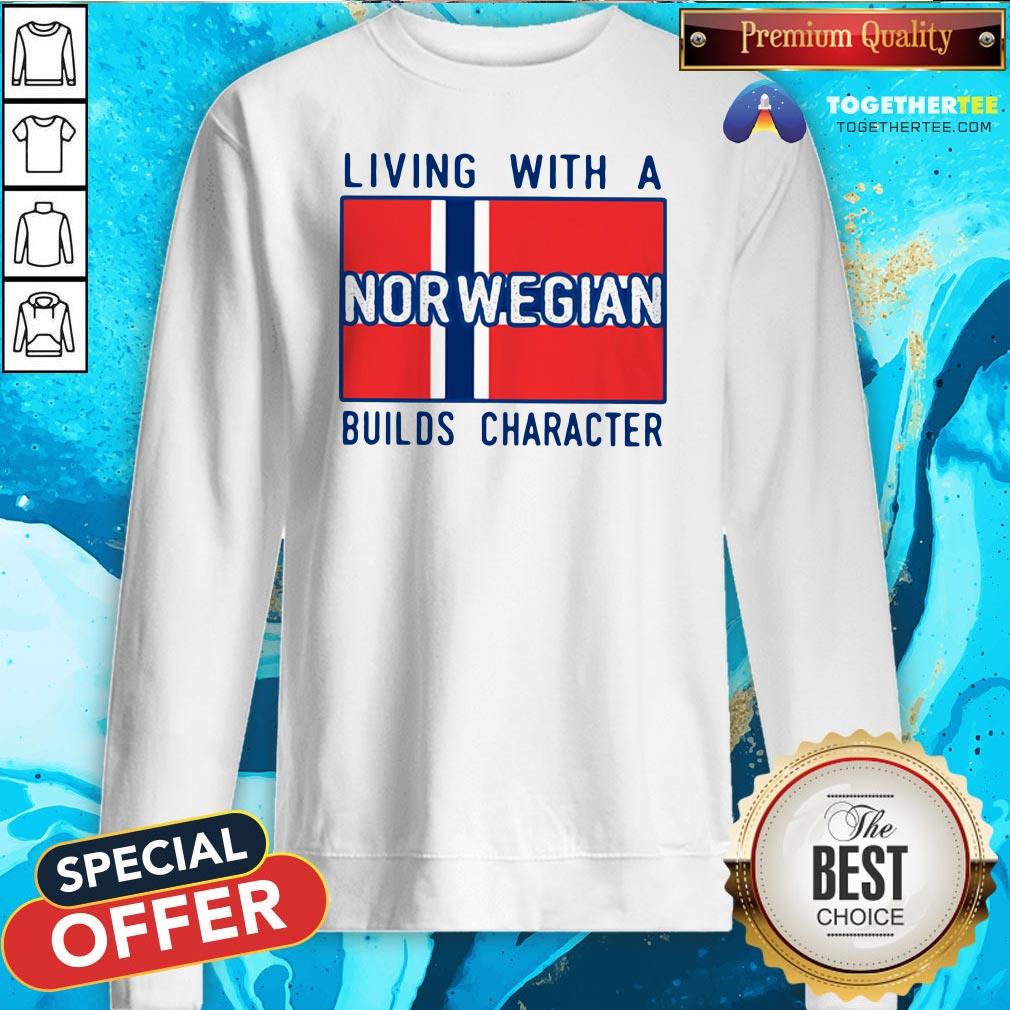 Official Living With A Norwegian Builds Character Shirt - Image 4