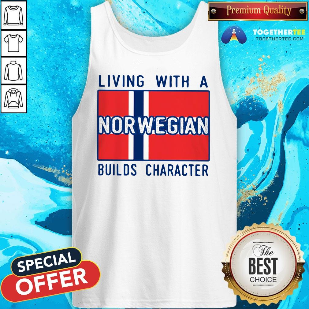 Official Living With A Norwegian Builds Character Shirt - Image 3