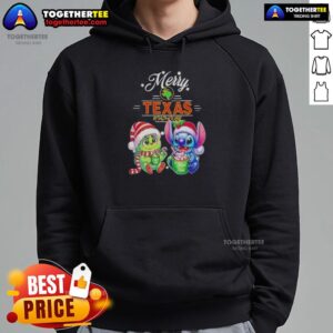 Alternative view of Cute Baby Grinch And Stitch X Texas Roadhouse Merry Christmas T-Shirt